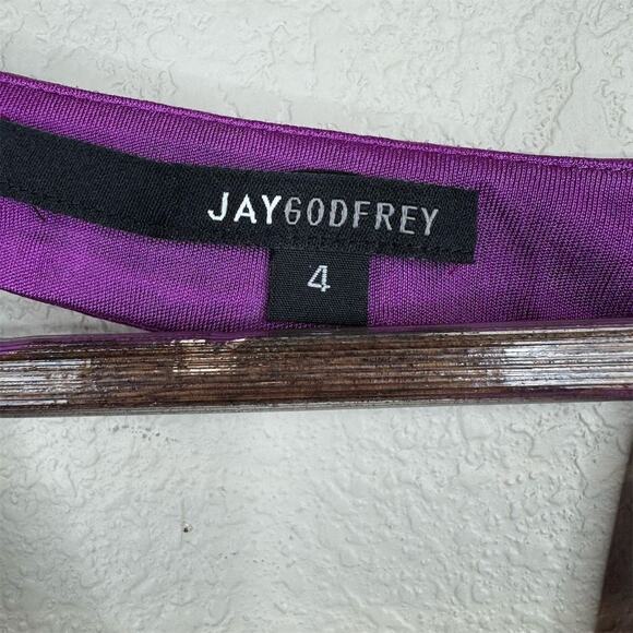 Jay Godfrey Women's‎ Cowl Neck Blouse Size 4 Purple Long Sleeve - Picture 9 of 13